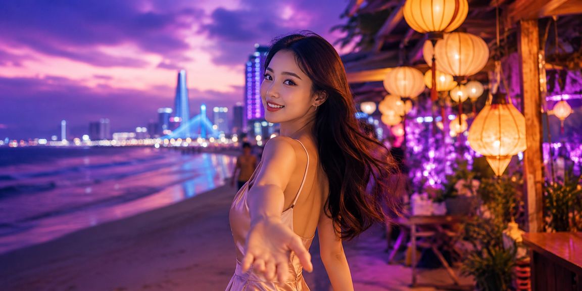 Người dùng tại Đà Nẵng đăng nhập tài khoản cá cược trực tuyến vào buổi tối tại chợ đêm